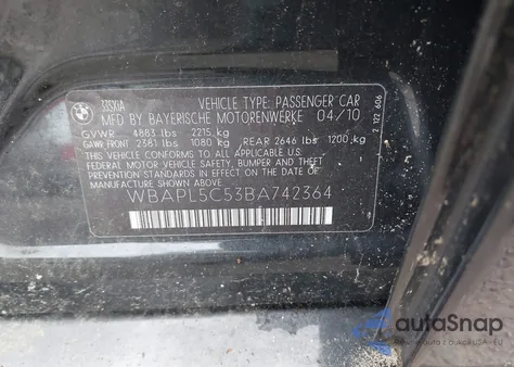 2011 BMW 335 Xi from USA, damaged, VIN WBAPL5C53BA742364